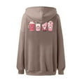 thumbnail image 4 of And Winter Fashionable Beverage Printed Women's Hooded Sweatshirt Without Pockets Women's Hooded Sweatshirt Womens Sweatshirts Clothe Sweatshirt Winter Fashion Women 2022 Womens Thin Hoodie Tunic Zip, 4 of 4