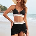 thumbnail image 2 of Quealent High Waisted Bikini Sets for Women Tummy Control Swimsuits 3 Piece Bathing Suits Neon Swimwear with Skirt 2026 Black for Size M, 2 of 9