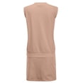 thumbnail image 6 of Maqroz Women 2 Piece Outfits Sets Summer Solid Crew Neck Sleeveless Tank Top and Skort Set with Built In Shorts Vacation Office Beige XL, 6 of 9