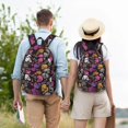thumbnail image 4 of Vsdgher Halloween Skeleton Print Canvas Backpack Travel Rucksack Unisex Knapsack 15.7/17.7Inch Laptop Backpack for Work,College-Small, 4 of 5