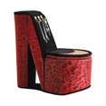 thumbnail image 1 of Benzara BM240360 High Heel Leopard Shoe Jewelry Box with 3 Hooks, Red, 1 of 5