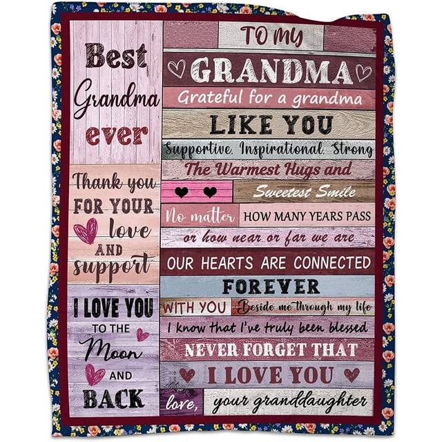 LHSHID Grandma Gifts Blankets from Granddaughter Mothers Day Blanket Gifts for Grandma Birthday Gifts for Grandma Christmas Thanksgiving Gifts Ideas Throw Blankets 50x60in