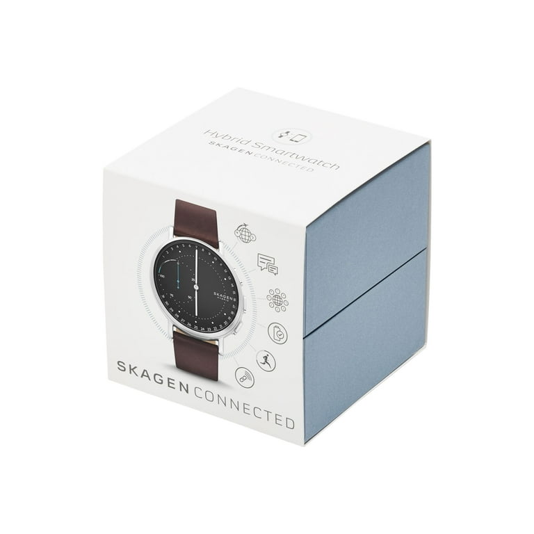Skagen Connected Men s Signatur Stainless Steel and Leather Hybrid