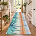 Bohemian Summer Beach Runner Rug 2'x6', Mount Coconut Tree Sun Abstract ...