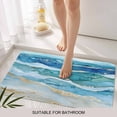 thumbnail image 3 of Teal Blue Ombre Door Mat&nbsp;Indoor Outdoor Entrance, Non Slip Rug for Kitchen Bathroom Entryway Rug, Modern Coastal Ink Painted Abstract Washable Doormat Floor Mat for Office Home Decor 24x36 Inch, 3 of 8