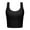 Black, variant on Women Seamless Ribbed Sleeveless Sport Crop Top Solid Color for Yoga Gym Soft Lightweight Summer Classic Style(White,L)