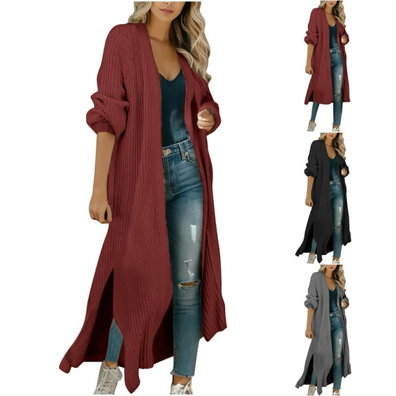 Fall Outfits for Women 2025 Fall Sweaters for Women 2025 Autum And Winter Solid Color Fashion Mid Length Knitted Sweater Cardigan