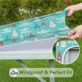 thumbnail image 6 of Turquoise Christmas Tree Pattern Square Fitted Tablecloth with Elastic Edge,Square Table Cover,Washable Elastic Table Cover for Home Kitchen Party Decor 36"x36", 6 of 6