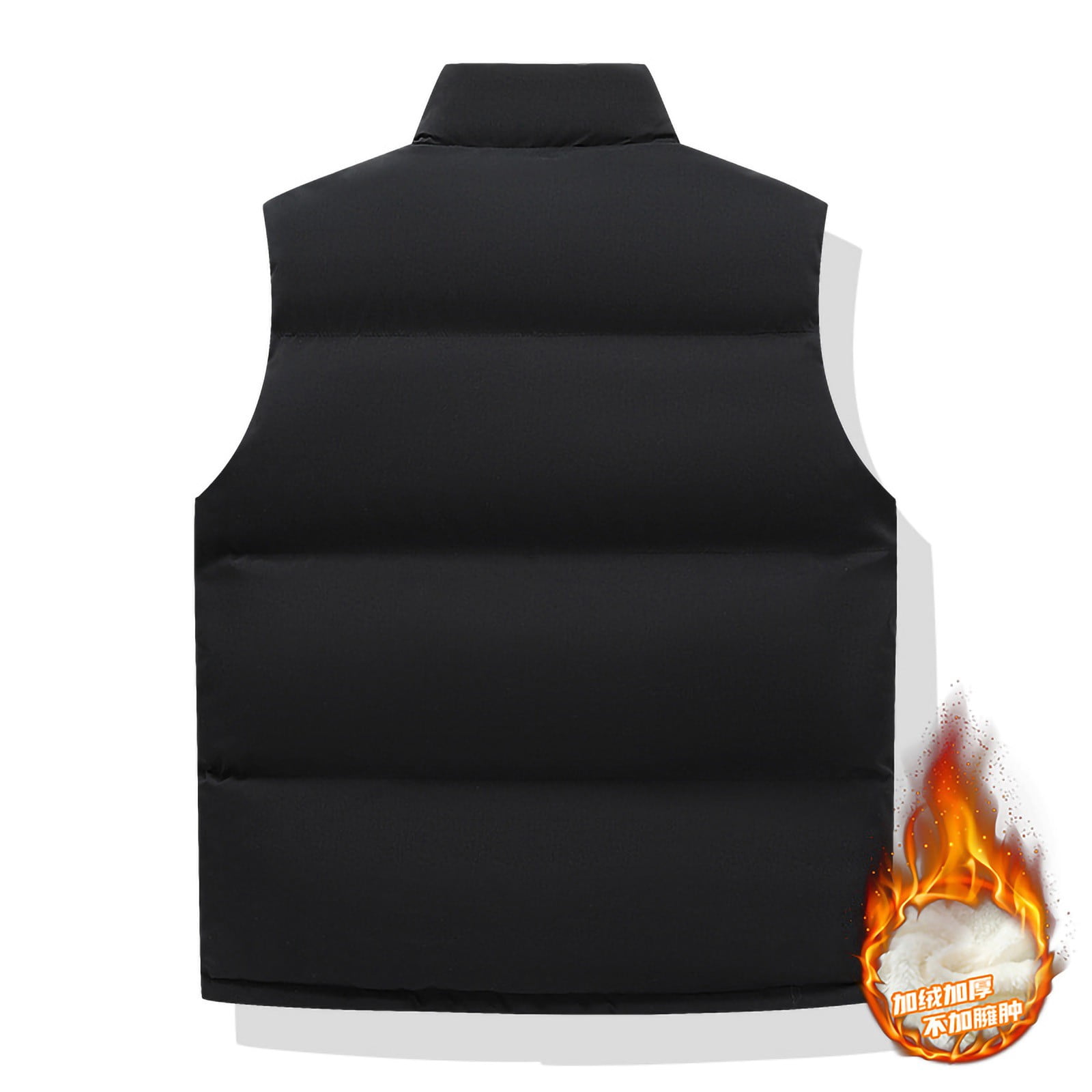 dzxyzu Men's Vest Lined Puffer Vest Sleeveless Mock Neck Down Jacket Outdoor Golf Waistcoat Running Vest Travel Winter Windbreak Coat - Black