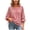 Red, variant on Womens Striped Blouses Summer V Neck 3/4 Tie Sleeve Ruffle Tops Split Back Hem Shirts Collared Vacation Travel Clothes