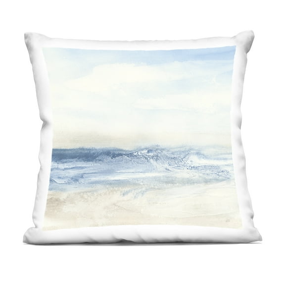 Stupell Industries Abstract Surf & Sand 18" x 18" Nautical & Beach Print Polyester Throw Pillow, Zip Closure 1 Count