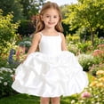 thumbnail image 2 of HJYCHN Dresses for Girls Spaghetti Strap Square Neck Party Dress with Pleated Bodice and Layered Ruffled Skirt for Kids Dress 7-8 Years, 2 of 9