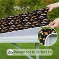 thumbnail image 6 of Brown Mushroom Pattern Black Pattern Square Fitted Tablecloth with Elastic Edge,Square Table Cover,Washable Elastic Table Cover for Home Kitchen Party Decor 34"x34", 6 of 6