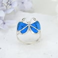 thumbnail image 5 of Captivating Butterfly Motif Blue Turquoise Statement Sterling Silver Ring-11, 5 of 7