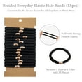 thumbnail image 2 of allydrew Braided Elastic Hair Ties for Women, No Damage Hairbands for Thick Ponytails (15pcs), Black, 2 of 6
