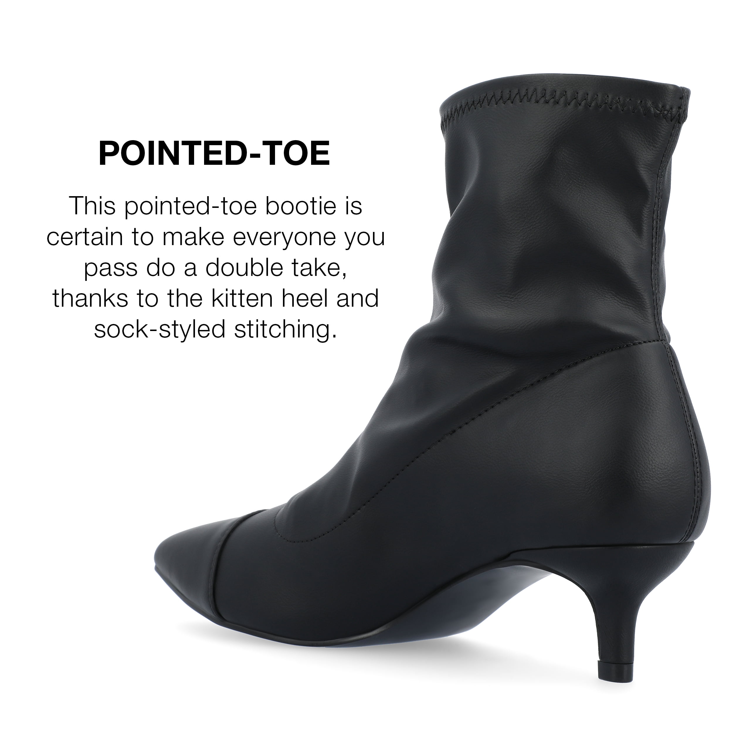 Journee Collection Womens Jadde Tru Comfort Foam Pull On Kitten Heel Bootie