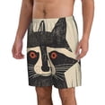 thumbnail image 2 of Fotbe Retro Raccoon Graphic Print Trajes de Baño Estampados para Hombre, Shorts de Verano de Secado Rápido, Ropa de Playa, Bañadores-Large, 2 of 6
