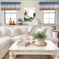 thumbnail image 4 of Pink Blue Brown Kitchen Curtain Valances for Windows Farmhouse Short Curtains, Farmhouse Gradient Wooden Plank Art Rod Pocket Valance Curtain for Bedroom Cafe Living Room, 4 of 8