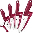 thumbnail image 1 of MYVIT Ceramic Knife Chef Kitchen Set 4-Piece Fruit Paring Knives with Covers and One Peeler, 1 of 7