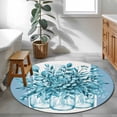 thumbnail image 4 of Eucalyptus Leaf Bottle Round Area Rugs 3 ft, Watercolor Floral Plant Washable Small Area Rug with Non-Slip Sturdy Edge Binding Round Front Door Mat Floor Carpet for Entryway, 4 of 9