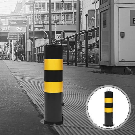 Soimiss Steel Safety Bollard Cylindrical Parking Barrier Bollards Prevent Unauthorized Entry 1Set