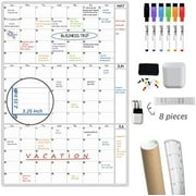 Dry Erase Wall Calendar 3 Month Calendar - Blank Undated Reusable Quarterly Calendar - Whiteboard Premium Laminated Poster - Laminated Office Jumbo 38x26 Inches Wall Calendar (Vertical)