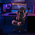 thumbnail image 3 of MoNiBloom Racing Gaming Chair, Ergonomic Reclining PC Computer Seat with Headrest & Footrest and Lumbar Support, Pink, 3 of 13