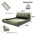 thumbnail image 3 of Soft Queen Bed Frame With Headboard,Upholstered Platform Bed Frame With Oversized Padded Backrest And Solid Wood Frame For Bedroom,Apartment Room,Green, 3 of 9
