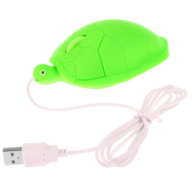 Ratón de computadora Sunnimix Cute Tortoise con cable USB 3D Verde