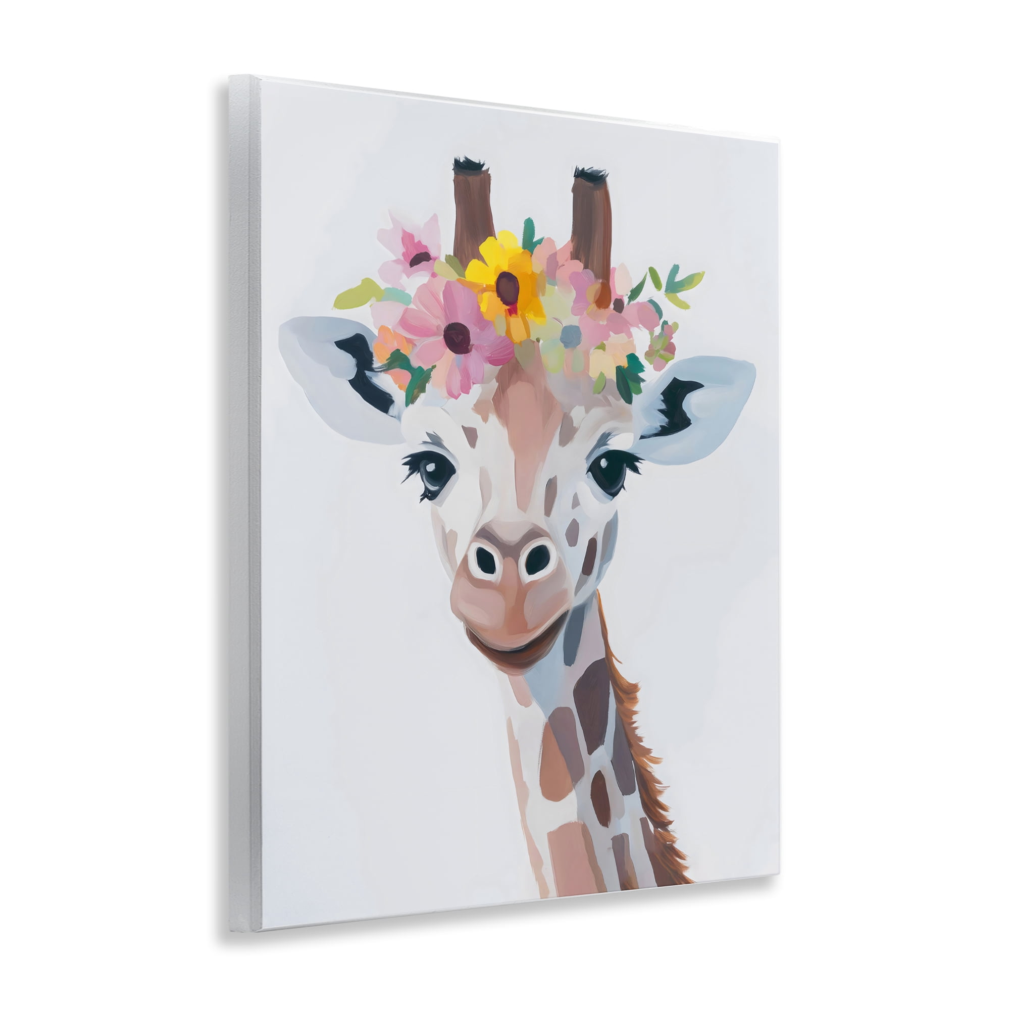 Stupell Industries Flower Crown Giraffe Wall Plaque Art, design by The Prints Vibe