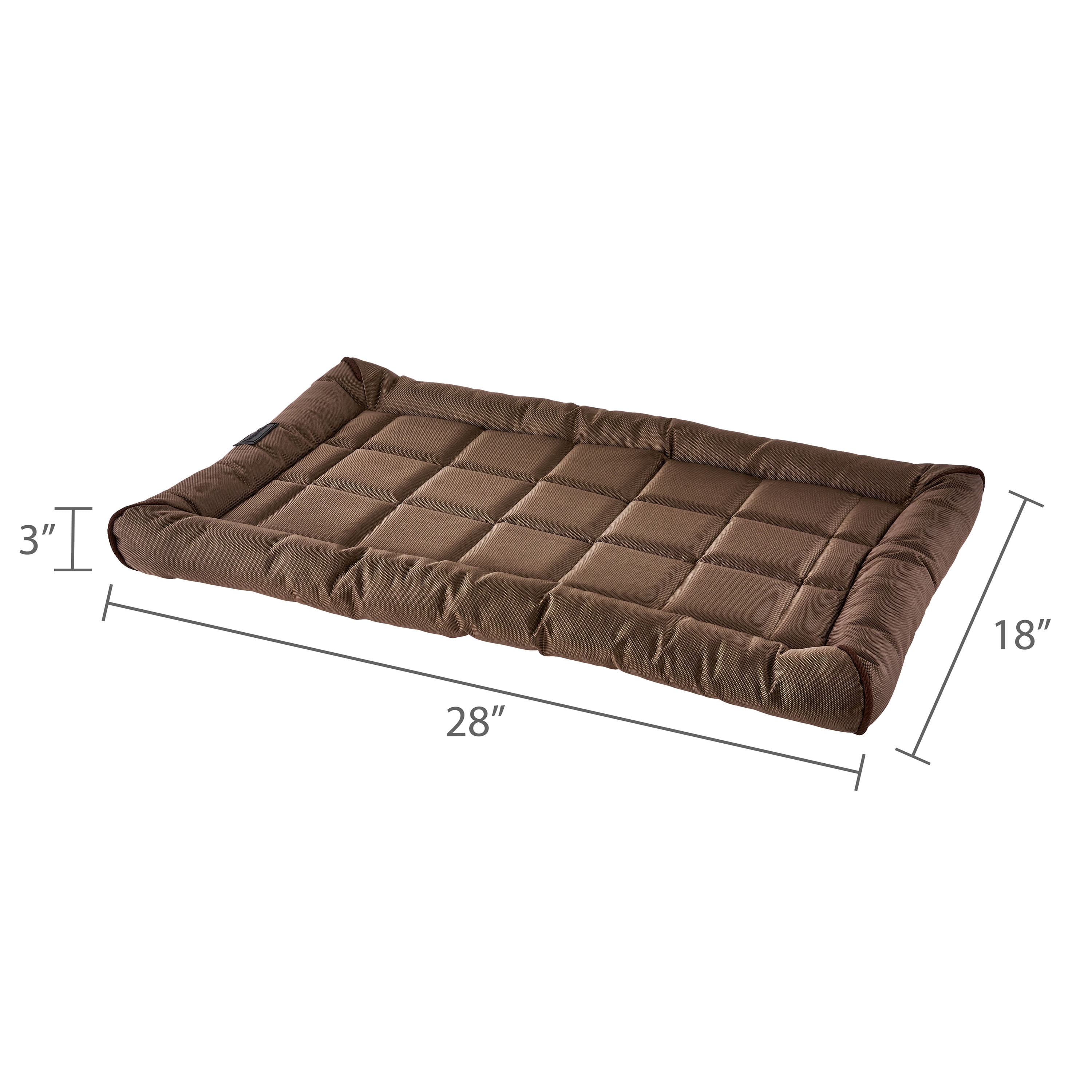 Vibrant Life Durable and Water Resistant Crate Pad, Brown, Small, 17" x 23"