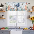 thumbnail image 4 of 2 Panels Sea Turtle Coastal Valance for Windows, Summer Beach Coral Ocean Nautical Light Filtering Kitchen Curtains, Rod Pocket Window Treatment Curtain Valances for Living Room Bedroom, 42"x18", 4 of 9
