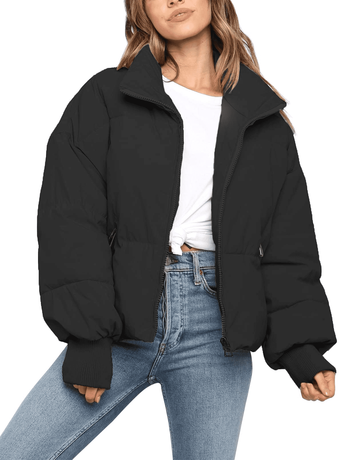 Coloody Women Winter Puffer Jacket Female Baggy Short Down Coats ...