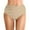 Khaki, variant on Women's High Waisted Bikini Bottom Tummy Control Ruched Bathing Suit Swim Bottom Solid Color Pleated Double Layered Triangle Swim Trunks