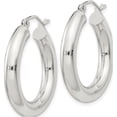 thumbnail image 2 of Sterling Silver 4Mm Round Hoop Earrings (Width 23) (Length 27) - Jbsp, 2 of 5