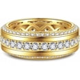 thumbnail image 2 of Dreamofdazzles Jewels 2.00 Ct Round Cut Diamond Mens Wedding Band 14K Yellow Gold Plated 925 Sterling Silver -10, 2 of 2