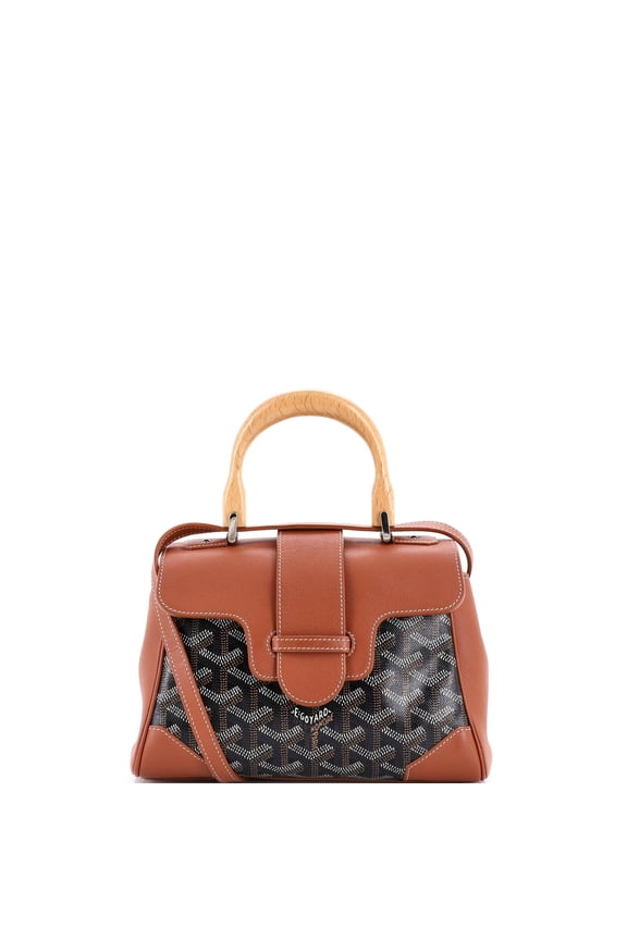 Pre-Owned Saigon Top Handle Bag Coated Canvas with Leather Mini By Rebag