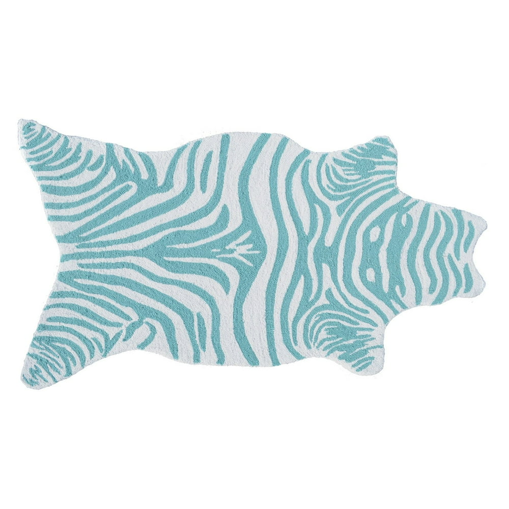 The Rug Market Mini Zebra Teal Size 2.8' x 4.8' Area Rug
