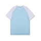 thumbnail image 1 of Blusas y camisas de manga corta y cuello redondo para hombre. Blusa de manga corta con cuello redondo, elástica, de color liso y empalmada., 1 of 4