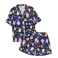thumbnail image 3 of RMGVDSD Girls Easter Day Pajamas Set Children's Fashion Cute Easter Printed Button Down Lapel Short Sleeved Top Shorts Sleepwear Set Soft Nightwear Nightgown, 3 of 5