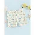 thumbnail image 6 of Suealasg Kids Boys Swim Trunks 6M 1T 2T 3T 4T Dinosaur Plaid Turtle Print Elastic Waist Swim Shorts Toddler Baby Boys Summer Swimsuit Bathing Suit Beachwear 0-4 Years, 6 of 9