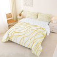 thumbnail image 2 of Homewish Minimalist Lines Queen Comforter Set,Geometric Artwork Comforter Sets Queen,White Golden,Reversible,3pcs,1 Comforter and 2 Pillowcases, 2 of 7