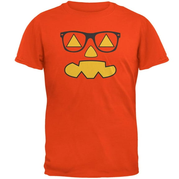 Pumpkin Face with Sunglasses Orange T-Shirt  - Medium