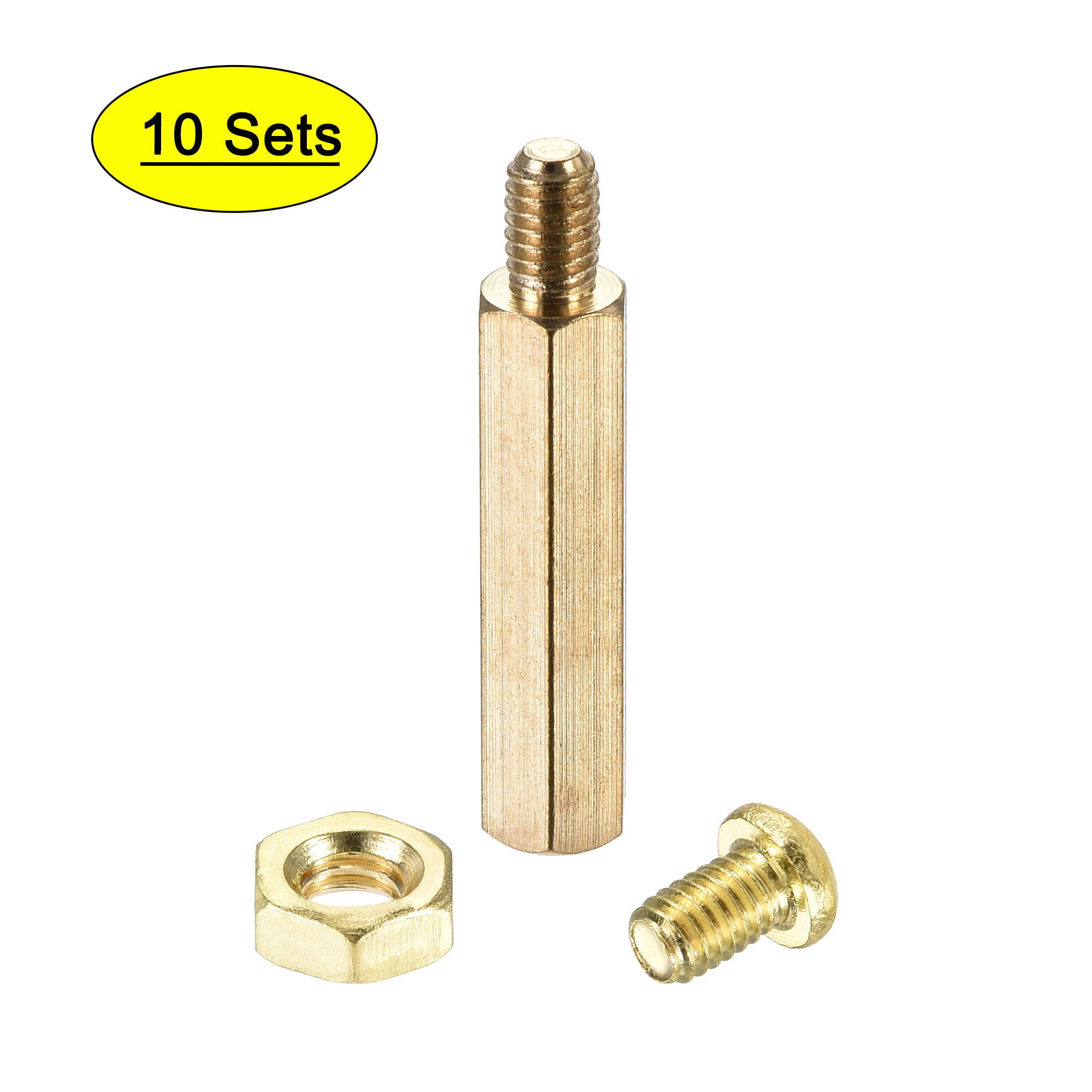 M3 M4 Hex Tapped Brass Copper Stand Off Screw Spacer Pillar Male-Female Threaded 