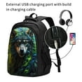 thumbnail image 2 of Cauagu Realistic Style Colorful Wolf A Print Travel Laptop with USB Charging Port,Extra Large Backpack College Backpack Business Work Bag Casual Daypack Perfert for Men Women, 2 of 7
