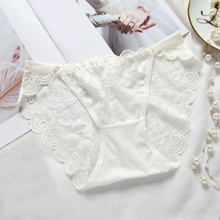 GZWYHT Womens Underwear Clearance Cotton Underwear Lace Stretch Low Waist Panties Slim Fit Lace Panties Sexy Lingerie Lace Panties High Waist Plus Size Briefs No Show Underwear Cheeky Underwear