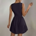 thumbnail image 4 of UoCefik Summer Boho Dresses for Women 2025 Sleeveless Mini Dresses Scoop Neck Bubble A Line Short Tank Sundress Navy M, 4 of 6