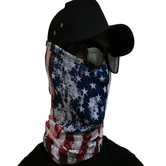 USA Face Mask Neck Gaiter Bandana Seamless Multifunctional Unisex Headwrap Balaclava for him her