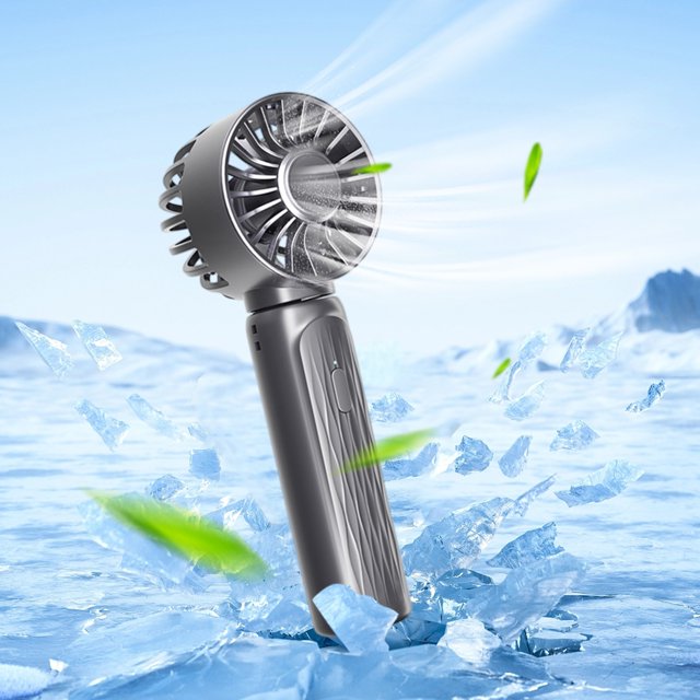 Fiudx Ventilador de Mano, Mini Ventilador Compacto Recargable Por Usb, Diseño Turbo de Velocidad Ajustable, Ventilador Portátil Ligero, Ideal para Viajes de Verano Al Aire Libre, Ideal para Campament