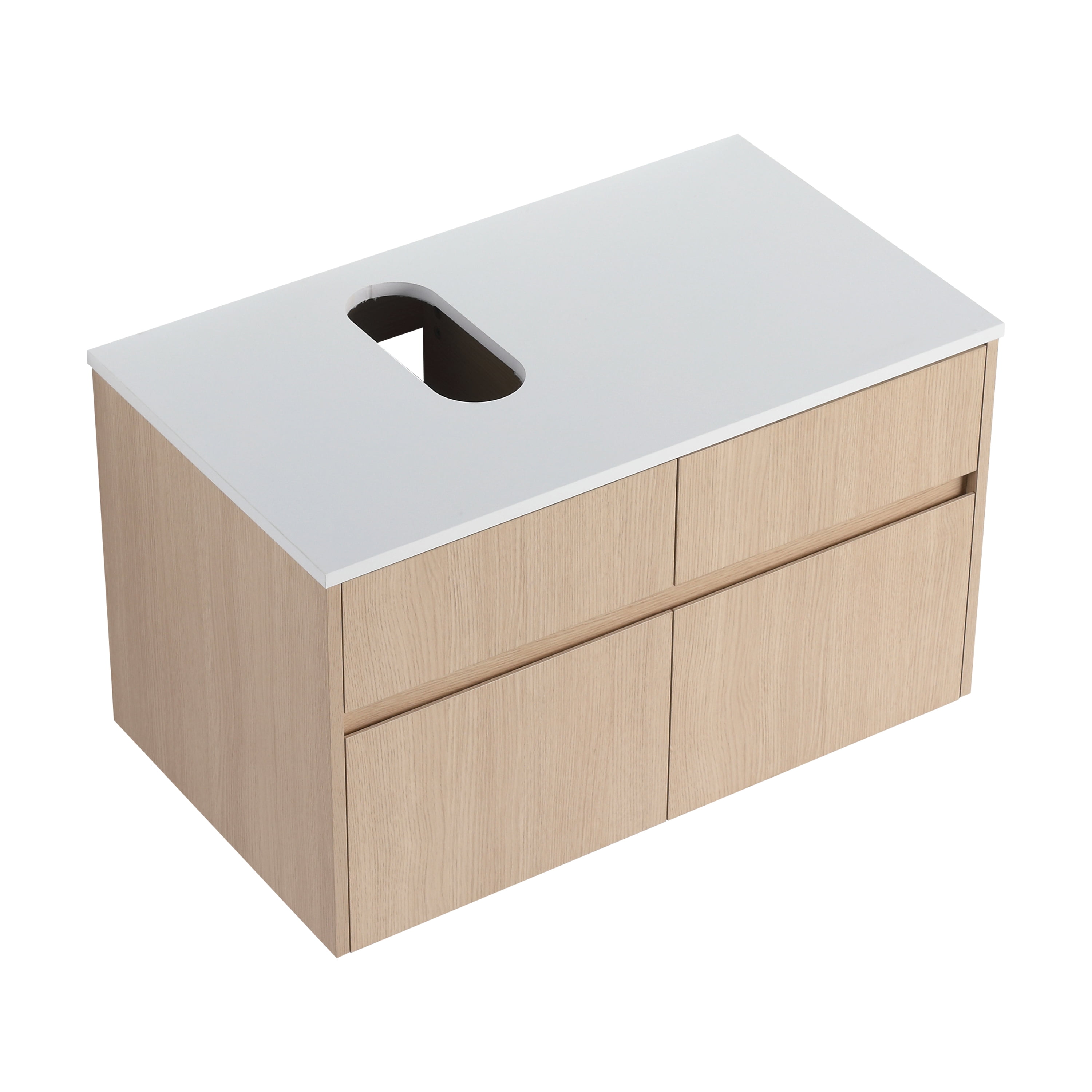 32(31-1/2") Inch Wall-Mounted Bathroom Vanity, 2-Soft Close Doors and 1-Drawer, KD-Packing, Particle Board (Vanity Only, Without Sink)